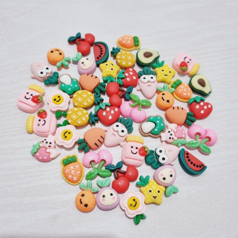 Clay Resin Karakter Buah Clay Resin Karakter Food Tempelan Clay Resin Resin Dove Karakter Kartun Cla