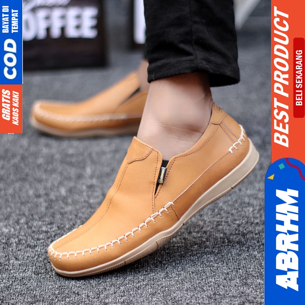 Sepatu Formal Hitam Pantofel Kulit Asli Kerja Pria ABRHM DIVOC