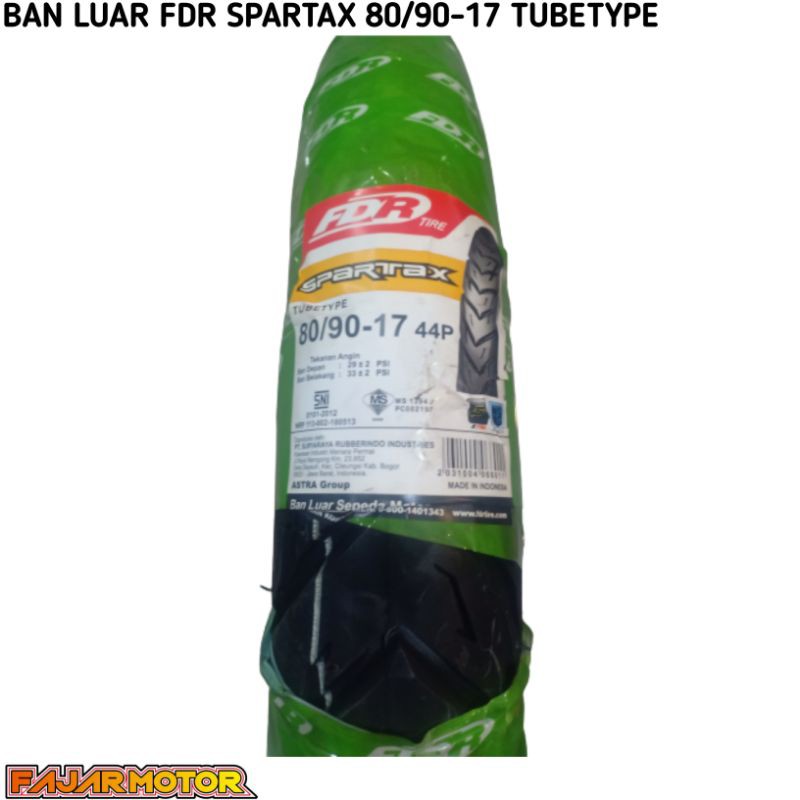 BAN LUAR FDR SPARTAX FLEMMO 80/90 275 RING 17 TUBETYPE