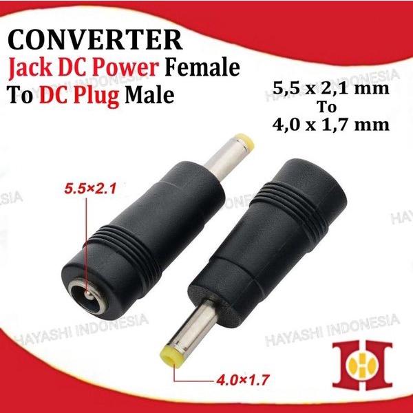 DC Plug Adaptor Jack 5.5x2.1 Female To 3.5x1.35 4.0x1.7 Mm Male CCTV - 5pcs