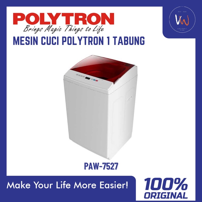Mesin Cuci Otomatis 1 Tabung Polytron PAW-7527 PAW-8527 FREE ONGKIR CIKAMPEK, KARAWANG, PURWAKARTA