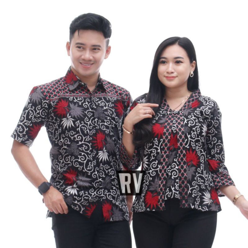 Batik wanita ASJ SA HRB026 Kenongo Kemeja Tosca Pendek kerja kantor-2