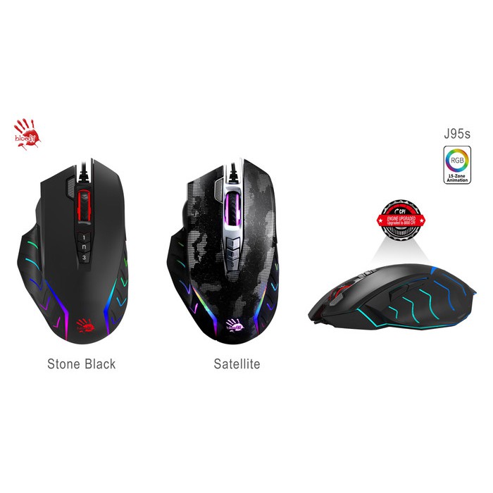 Mouse Gaming Bloody J95s Animation RGB 2-fire Ultra Core Activated