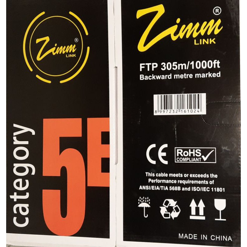 Kabel LAN Outdoor/FTP CAT6/5e Vascolink/Spectra/Zimmlink/NYK UTP/Indoor RJ45 CAT6/5 METAL,ecer meter-ZIMMLINK FTP 5e TCR