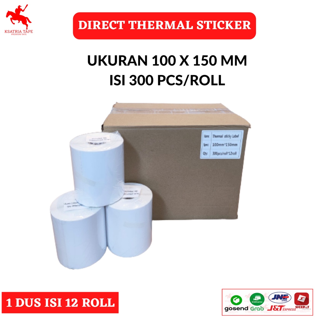 

Thermal Direct Label/Kertas Label Stiker Blueprint/100 X 150 MM X 300 Lbr Per Roll/ (1 DUS )