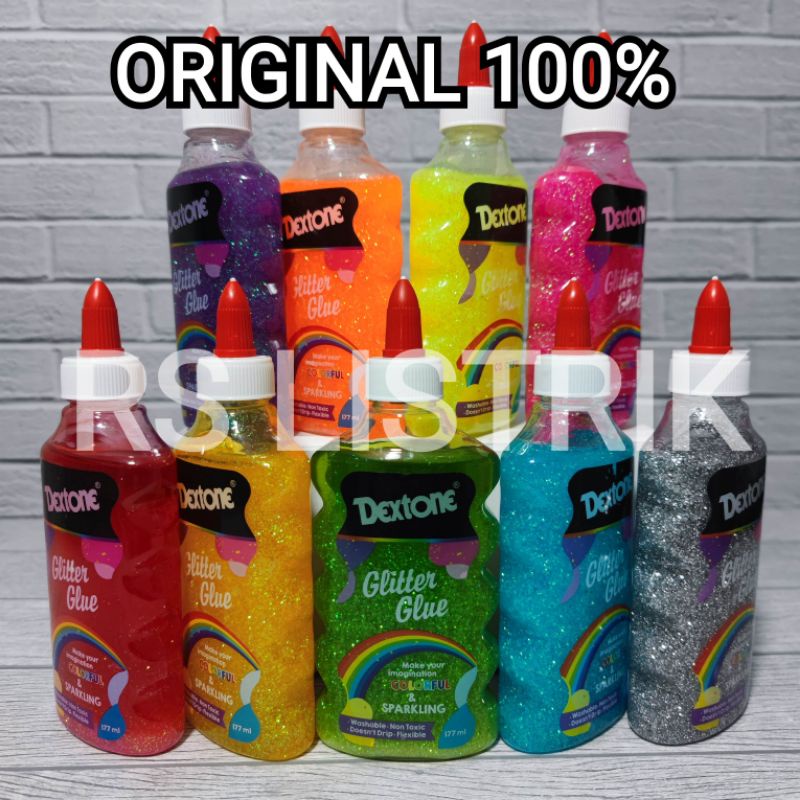 DEXTONE GLITTER GLUE 177ML PRAKARYA ART and Craft Bisa jadi slime