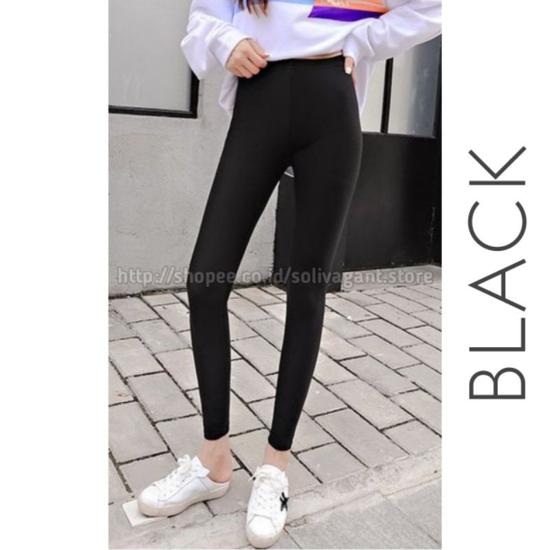 Legging Wanita Dewasa Bahan Spandek Jersey Premium Uk Standar