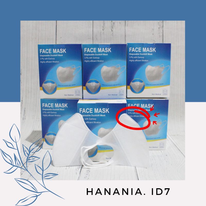 MASKER DUCKBILL GARIS /MASKER DUCKBILL IMPORT ISI 50PCS/TANPA BOX