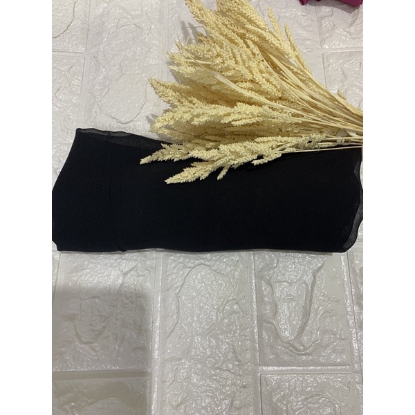 selendang sifon cref warna buah naga-Hitam