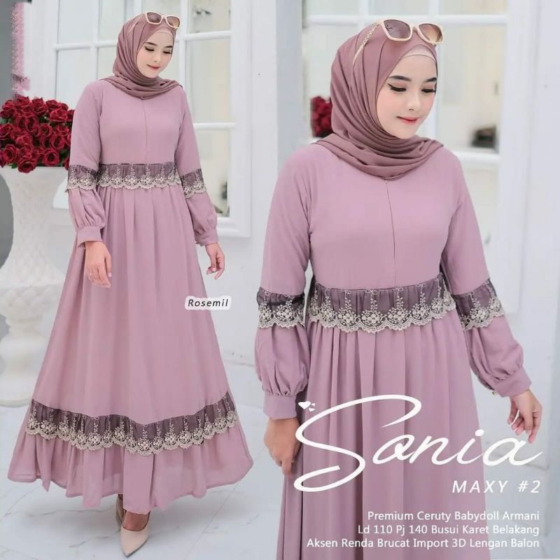 Gamis Muslim Cerutybabydoll Terbaru 2021/SONIA MAXY DRESS CASUAL/Gamis Melayu Terlaris/Gamis Kondang