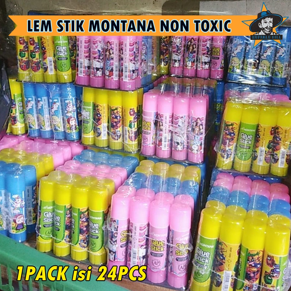 

Glue stik lem stik montana 1pac=24pcs real capasitas non toxic
