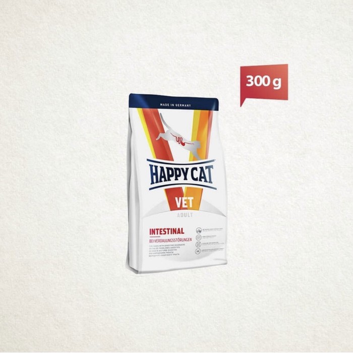 happy cat vet intestinal 300gr makanan kering untuk kucing diare