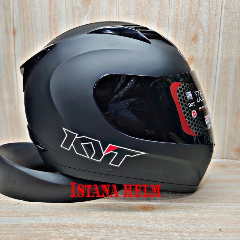 HELM KYT R-10 SOLID BLACK MATT ORIGINAL HELMET