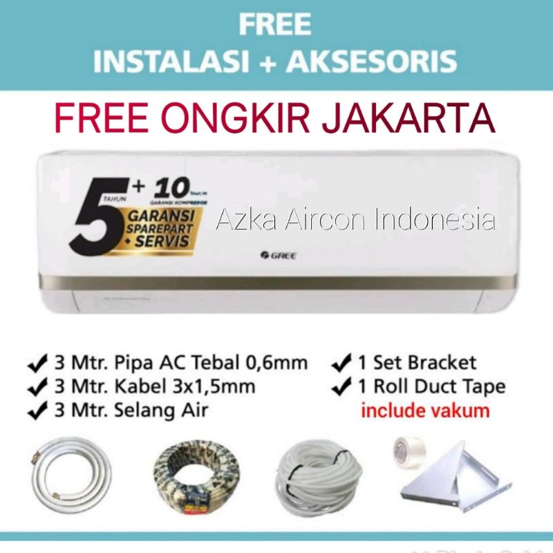 AC Gree Standard 1,5 PK GWC12MOO R32 Free Pasang