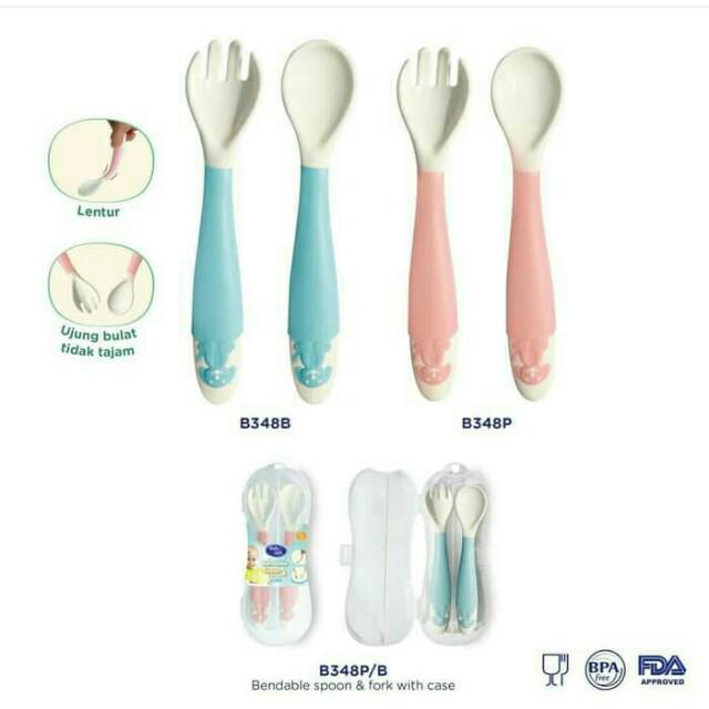 B348 Baby Safe Bendable Spoon &amp; Fork