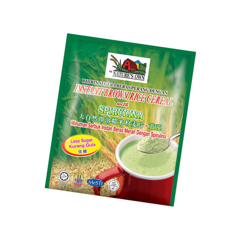 Nature's Own Instant Brown Rice Cereal with Spirulina (Less Sugar) 420gr