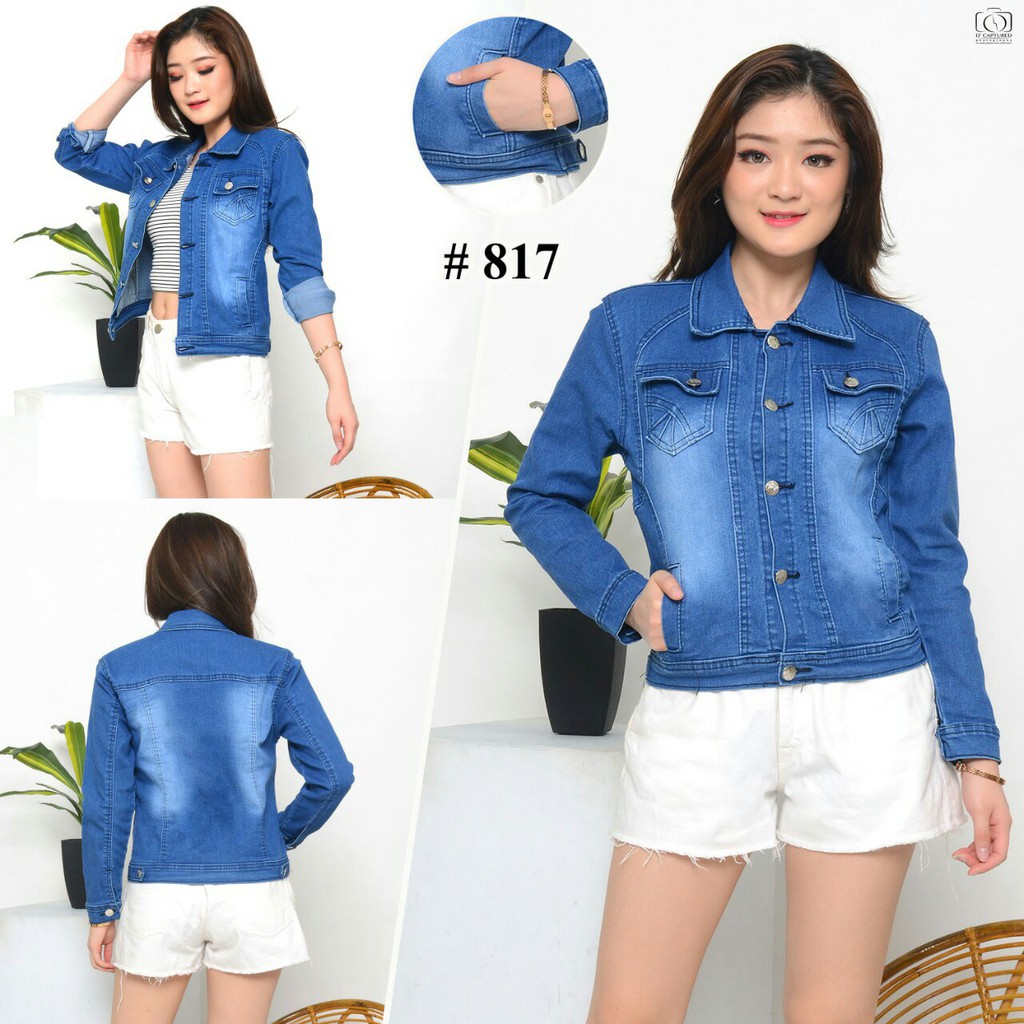 MC girl Jaket Jeans Wanita / Jaket Polos Wanita / Jaket Lepis / Jaket Jins / Jacket Denim Polos