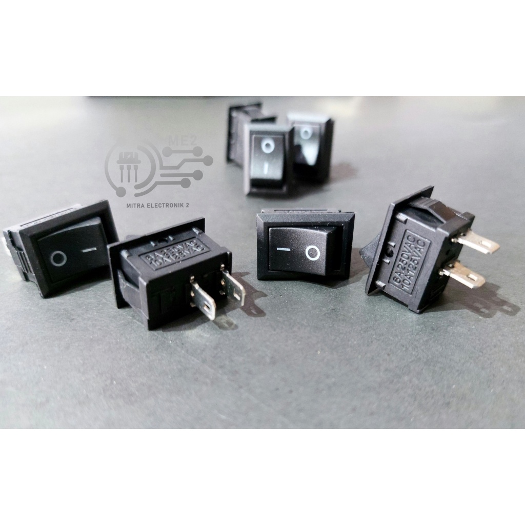 Rocker Saklar Switch 2 Pin Kecil Hitam On Off