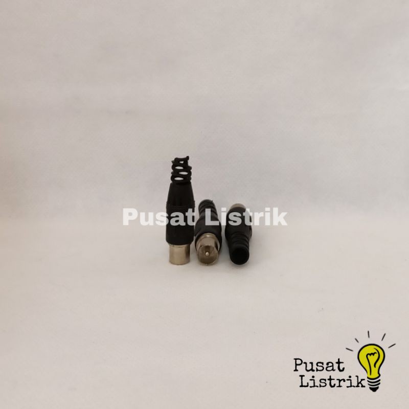 Jack Antena Cowo Plastik Colokan Antena Cowo/Male Plastik Hitam