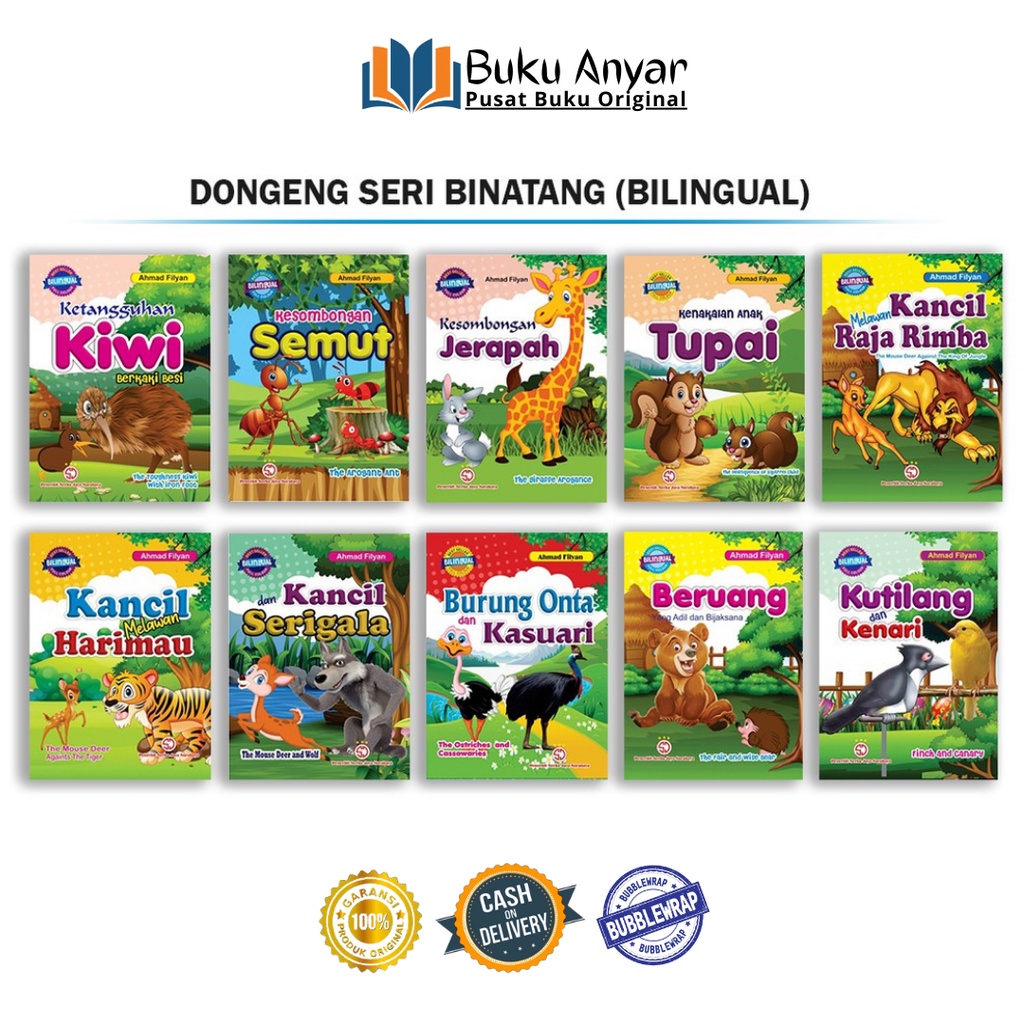 Jual Dongeng Anak Seri Binatang Full Colour Serba Jaya Bilingual ...