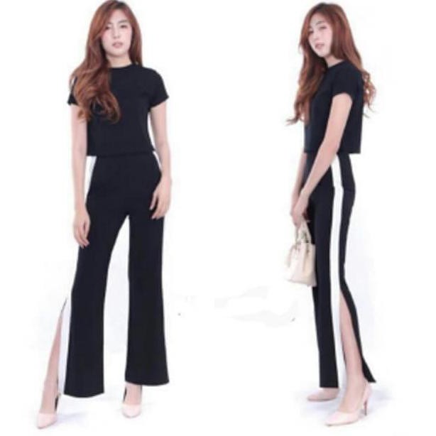 EDISI TERBARU CELANA PANT KULOT SLIT BELAH GARIS STRIPE SAMPING SCUBA CEPETAN..