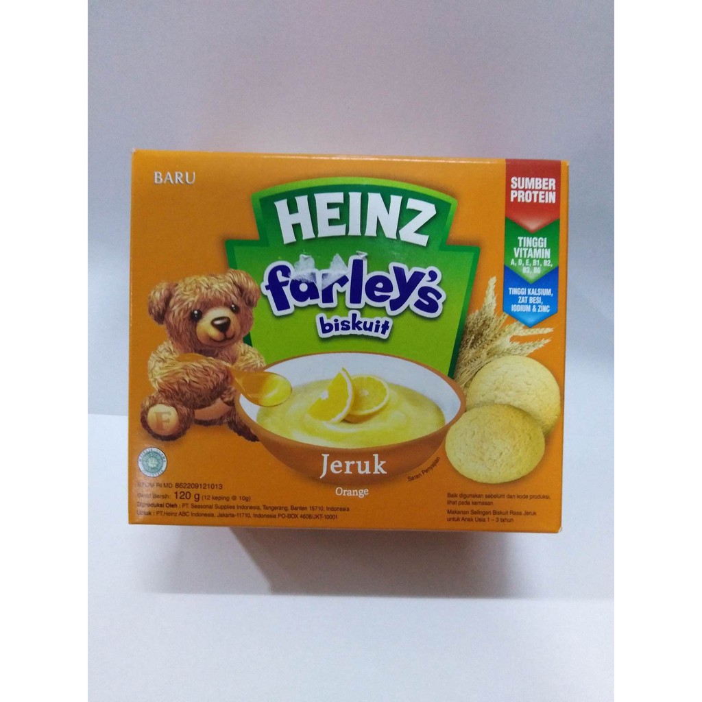 Heinz Farley's Snack Biskuit Bayi Rasa Original Jeruk Apel 120 Gram