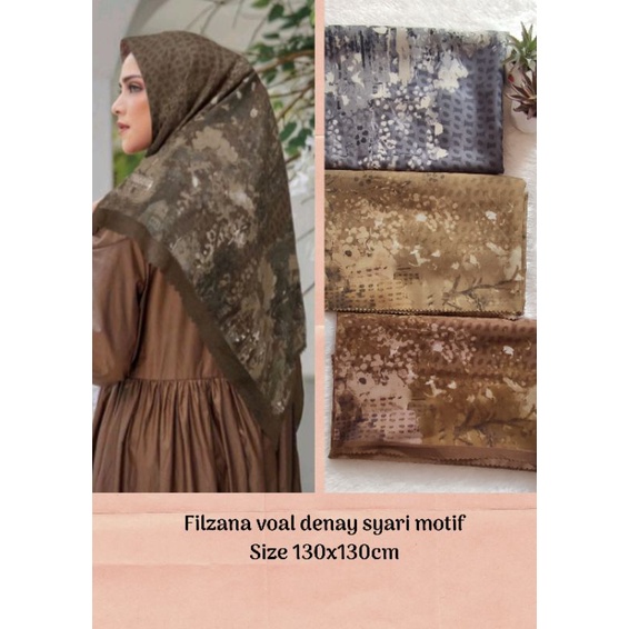JILBAB SEGI EMPAT VOAL SYARI MOTIF/JILBAB SCARF SYARI