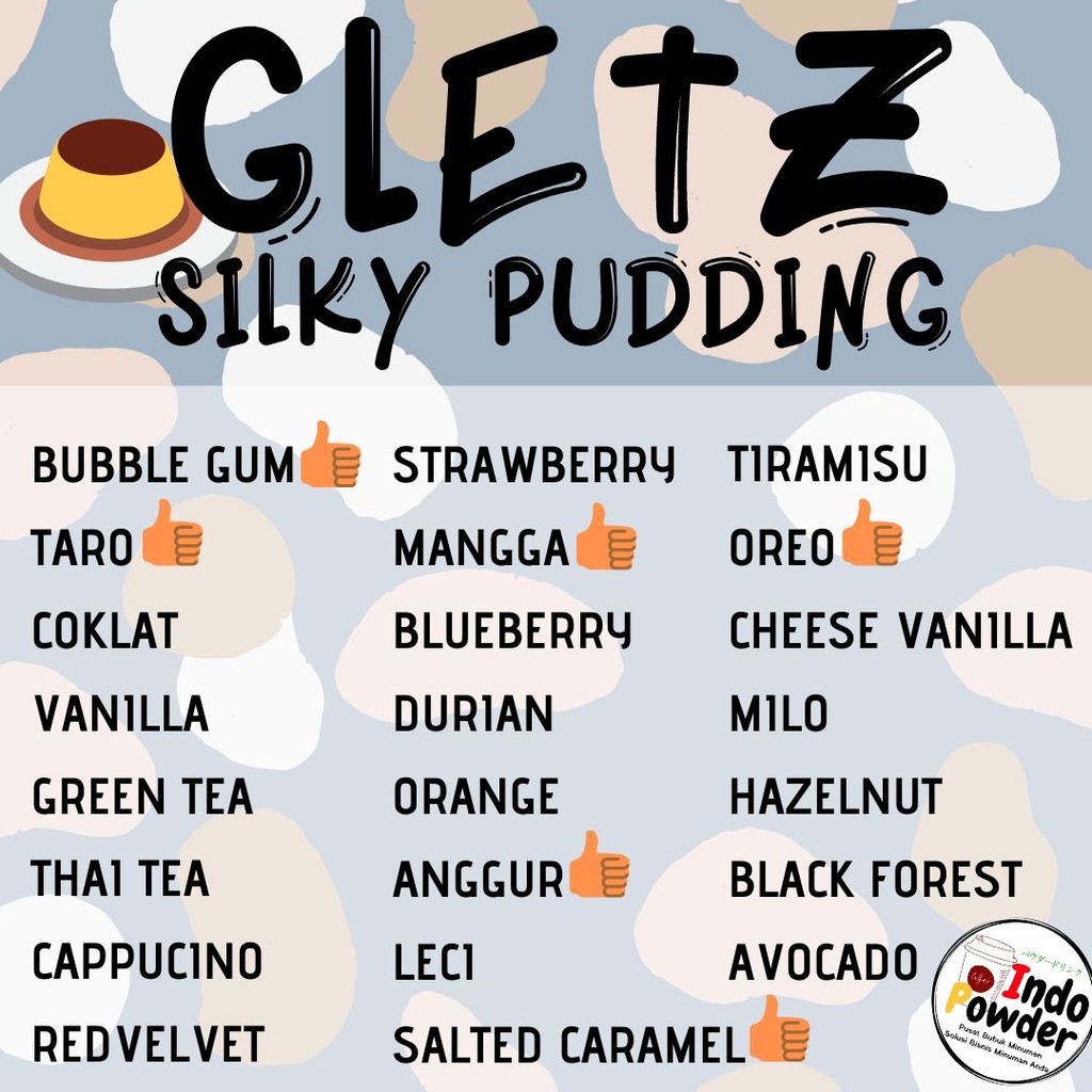 SILKY PUDDING COKLAT  - BUBUK Silky Puding  - Puding Sutra  -Soft Puding -Puding lembut