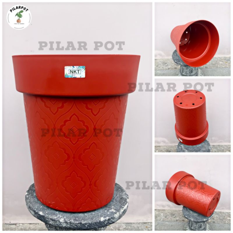 pot bunga tanaman tinggi tower 35cm - NKT TOWER JUMBO 35 MERAH BATA