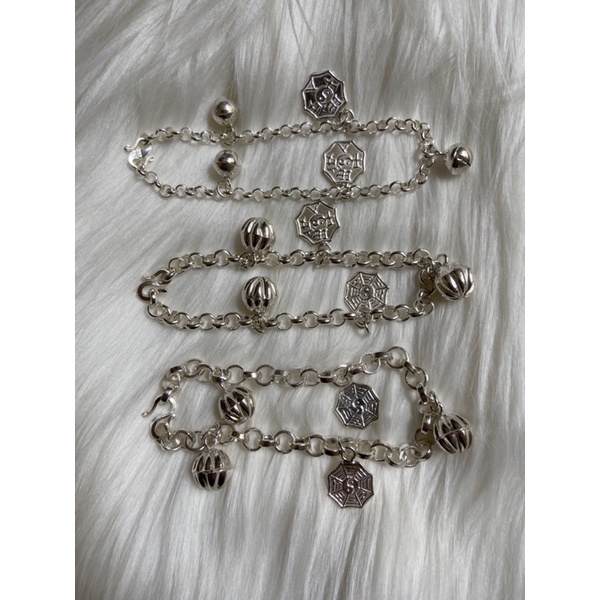 Gelang Kaki Bayi Bahan Perak Murni 3 ukuran Tebal&Berat