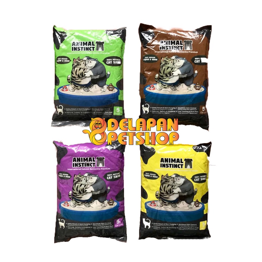 Animal Instinct Cat Litter 5L Pasir Kotoran Kucing / Pasir Gumpal / Pasir Wangi / Pasir Bentonite