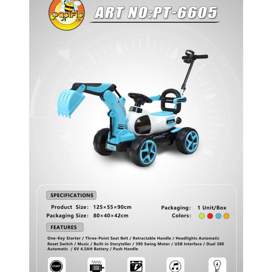 Mobil Mainan Anak Aki Excavator Remote PT6605