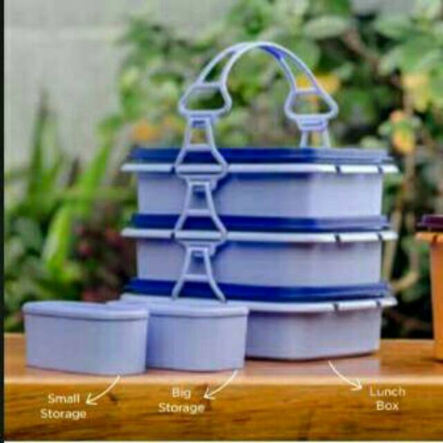 Tempat bekal Rantang tiga susun LUNCH BOX TWIN TULIPWARE