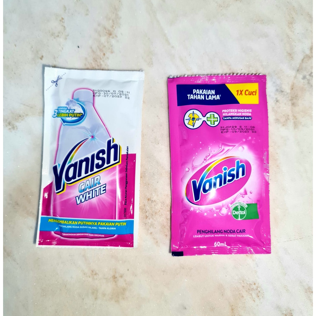 VANISH Penghilang Noda Pakaian Pink White Dettol 60ml Pelembut Pakaian Pemutih Pakaian