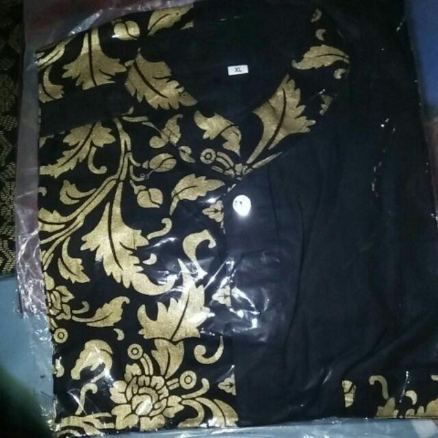 Kemeja Hem Pria Kombinasi Batik Bakung Pekalongan