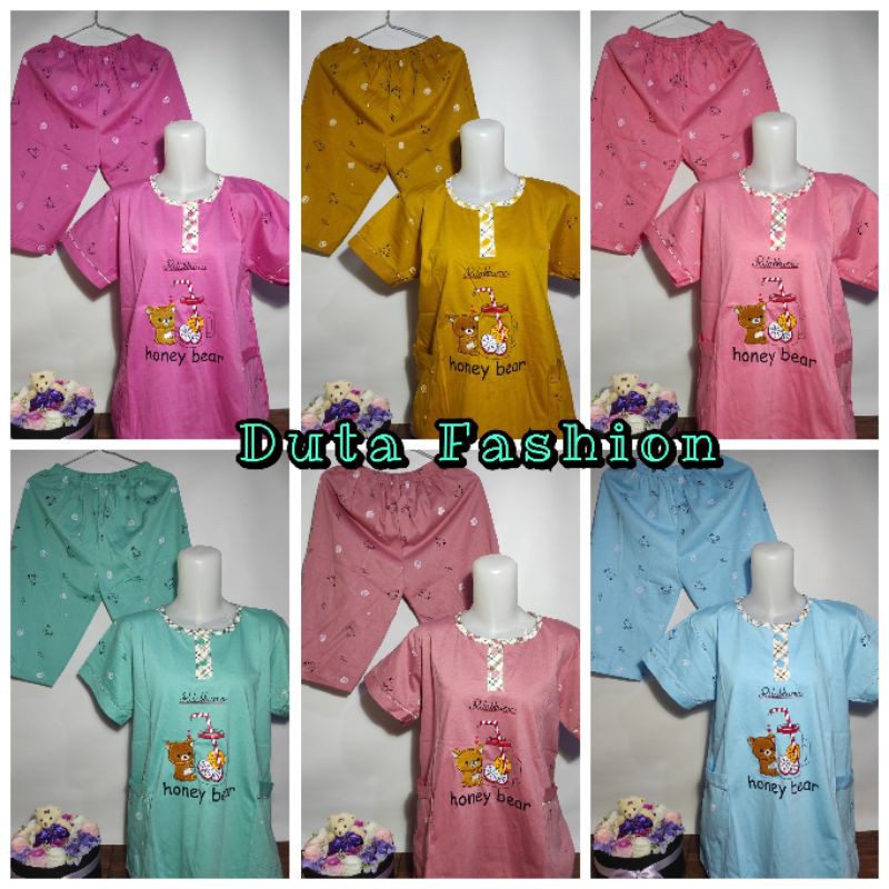 BAJU TIDUR KULOT TESSA - PIYAMA 3/4 JUMBO TESSA