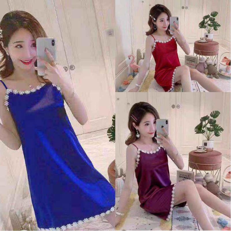 Baju tidur dress satin import goodquality