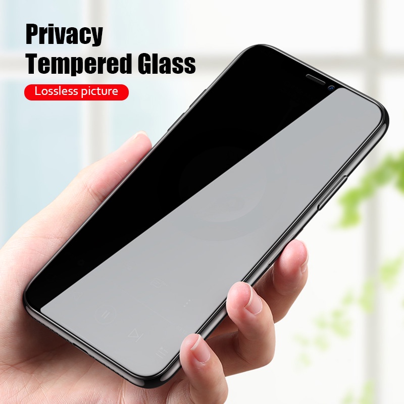 Pelindung Layar Tempered Glass Anti spy Untuk IPhone 11 12 13 14 Pro Max Plus X Xs Max 6 7 8 Plus SE2020