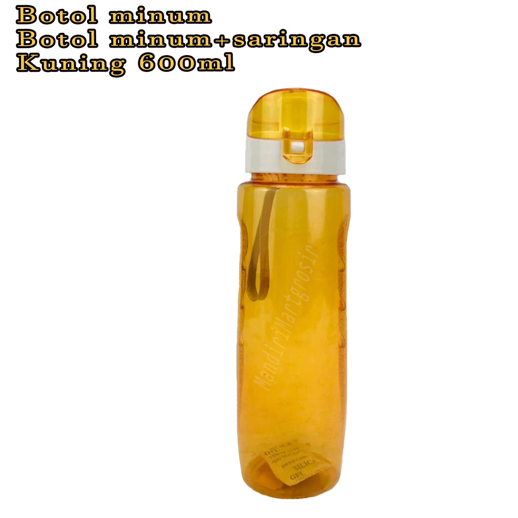 Botol minum + saringan * botol plastik * Warna pink * 600ml