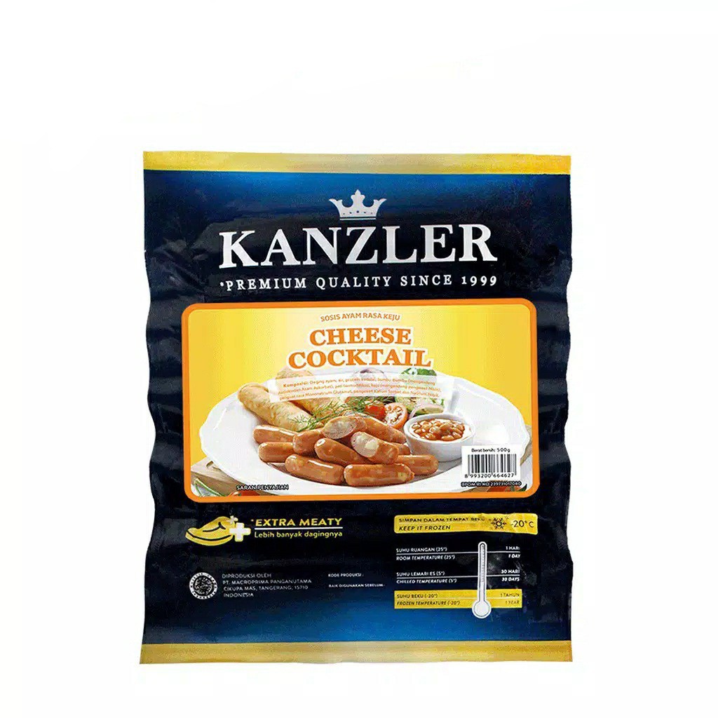

Kanzler Sosis Cheese Cocktail / SOSIS AYAM RASA KEJU 500GR