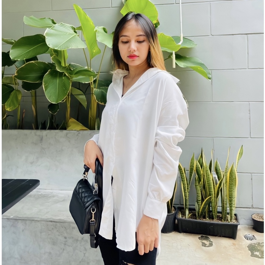 RX FASHION - Dexy Loose Oversize XXL Shirt Katun Poly / Kemeja EVINA / OOTD Wanita Kemeja TALITHA  / Kemeja Oversize Kasual Polos - NN