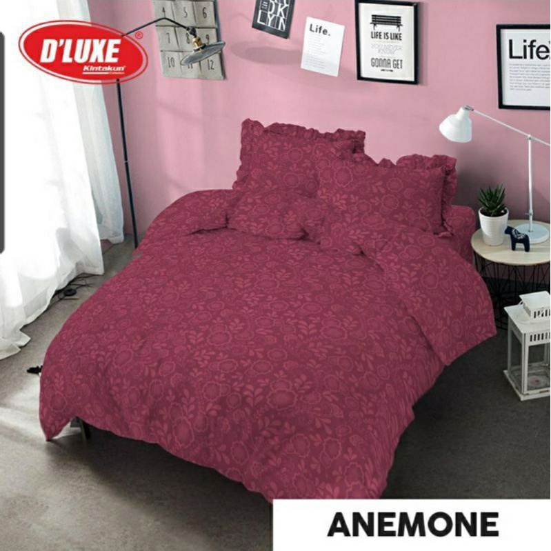 BEDCOVER SET KINTAKUN 160X200 POLOS EMBOSS RUMBAI