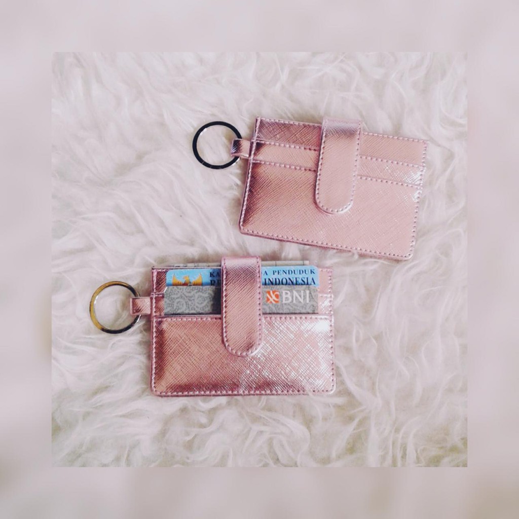 LUXTHER - KEYCHAIN STNK | Dompet Kartu Tipis | Gantungan Kunci Mobil Motor Metalic Leather