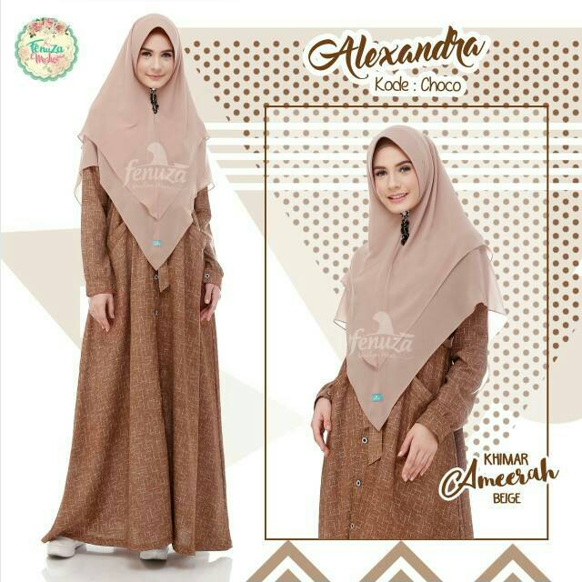 (Size M) Alexandra Choco Alexandra Dress Fenuza Dress Gamis Alexandra Gamis Couple Gamis Fenuza