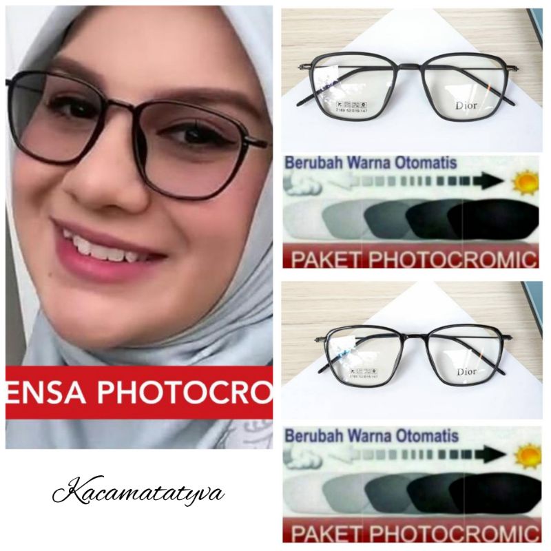Frame 2189 Kacamata Wanita Anti UV PHOTOCROMIC, Kaca mata Minus, Kacamata Plus, Kaca mata Branded