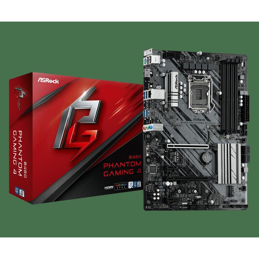 ASROCK B460 PHANTOM GAMING 4(LGA1200,DDR4 2933MHz,USB 3.2,ntel® B460)