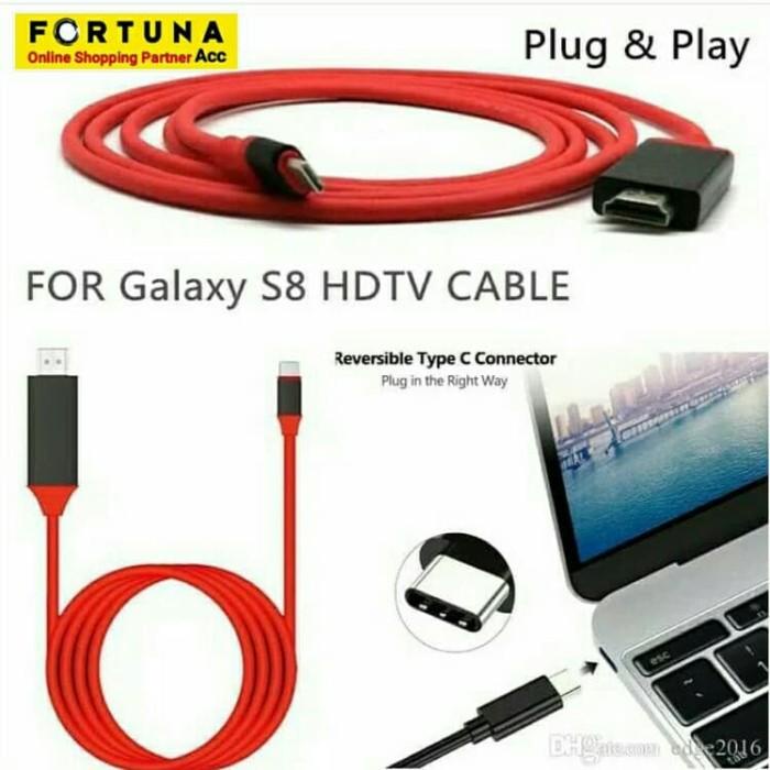 Kabel HDMI Type-C Mirroring Usb Type C HDTV 4K 2.0M Converter S8