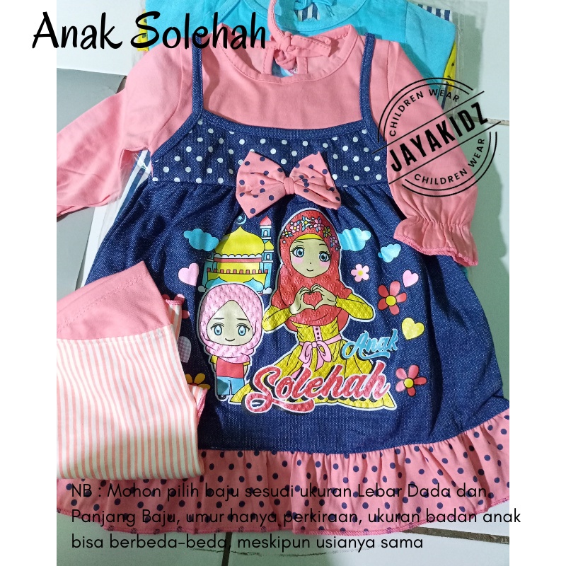 Baju Gamis Anak Bayi Perempuan Usia Baby 0 3 6 12 Bulan - Setelan Baju Muslim Bayi Perempuan Cewek Umur 0 6 12 Bulan 1 Tahun Lucu-SALEM-ANAK SOLEHAH