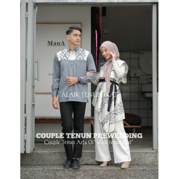 (READY STOK ) COUPLE BAJU TENUN ARFA 01 - KEMEJA TENUN - DRESS TENUN