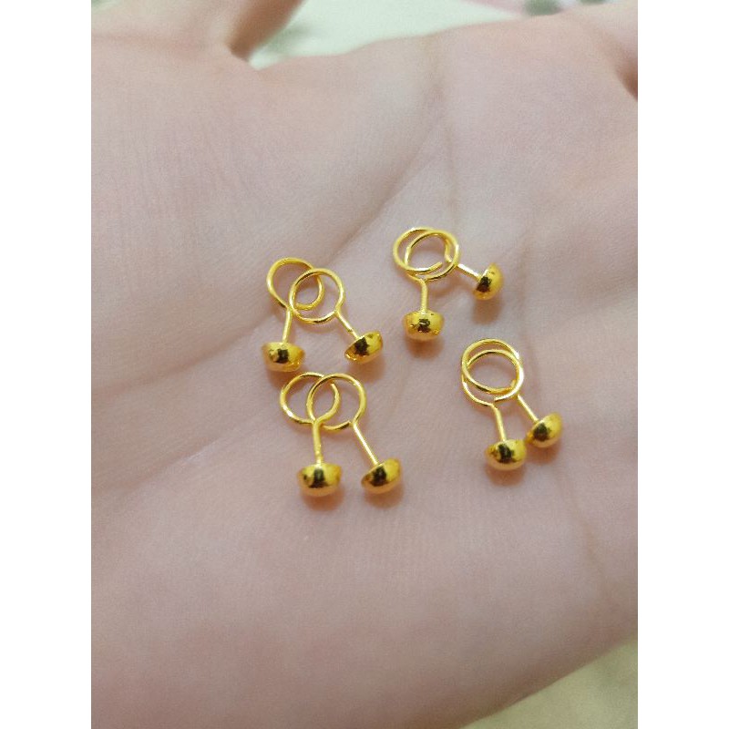 ANTING TOGE POLOS PERAK 925 LAPIS MAS